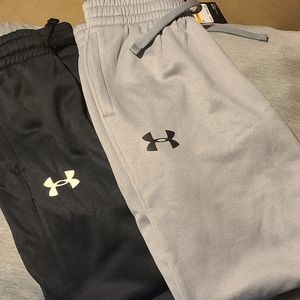 2 Pair Under Armour Boys Athletic Pants Size Youth Small
